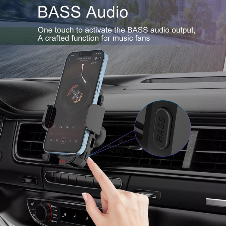C1 Car Bluetooth 5.0 MP3 Player FM Transmitter Air Outlet Phone Holder - In Car by buy2fix | Online Shopping UK | buy2fix