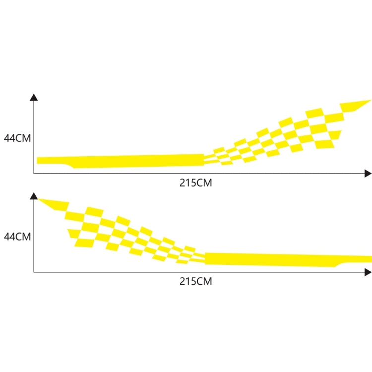 2 PCS/Set D-944 Striped Plaid Pattern Car Modified Decorative Sticker(Yellow) - In Car by buy2fix | Online Shopping UK | buy2fix