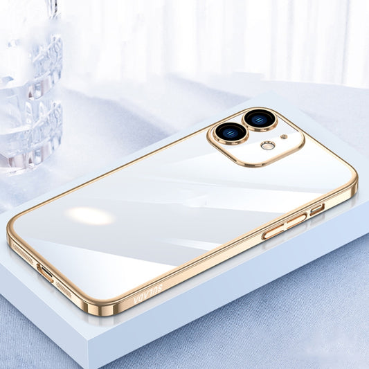 For iPhone 12 SULADA JINGJIA Series Lens Protector PC Phone Case(Gold) - iPhone 12 / 12 Pro Cases by SULADA | Online Shopping UK | buy2fix
