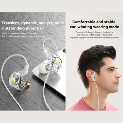 QKZ DMX Sports In-ear HIFI 3.5mm Wired Control Earphone with Mic(Transparent Yellow) - In Ear Wired Earphone by QKZ | Online Shopping UK | buy2fix