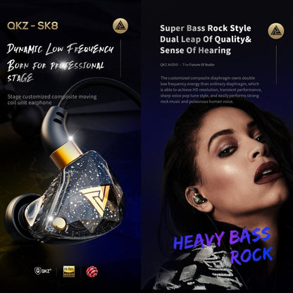 QKZ SK8 3.5mm Sports In-ear Dynamic HIFI Monitor Earphone with Mic(White) - In Ear Wired Earphone by QKZ | Online Shopping UK | buy2fix