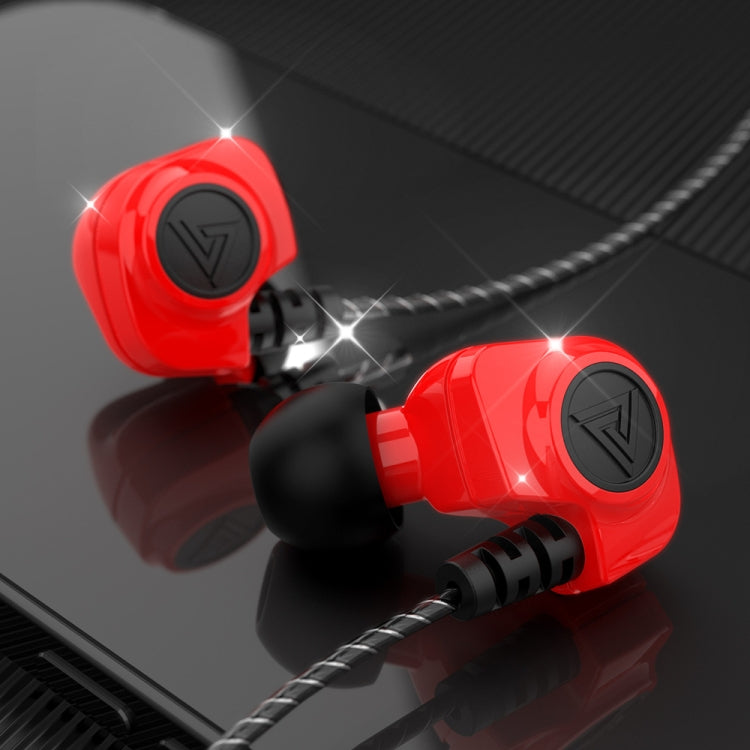 QKZ SK5 In-ear Subwoofer Wire-controlled Music Earphone with Mic(Red) - In Ear Wired Earphone by QKZ | Online Shopping UK | buy2fix