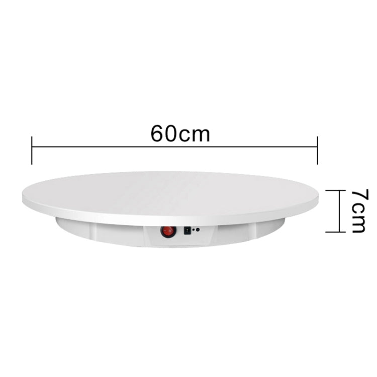 60cm Charging Rotating Display Stand Video Shooting Turntable, Load: 100kg, Power Plug:US Plug(White) - Camera Accessories by buy2fix | Online Shopping UK | buy2fix