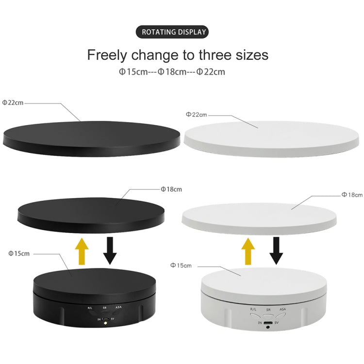 3 in 1 Remote Electric Rotating Display Stand Turntable(White) - Camera Accessories by buy2fix | Online Shopping UK | buy2fix
