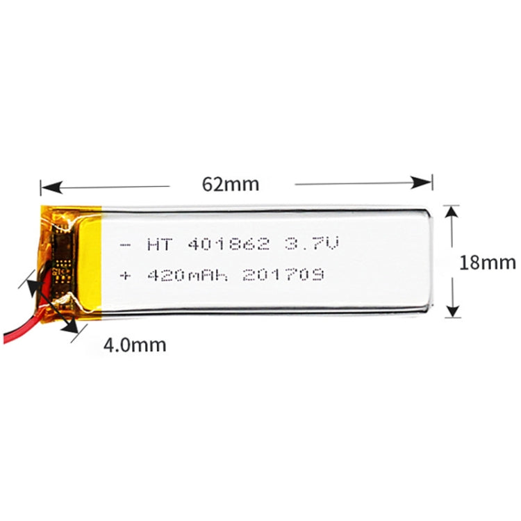 2pcs 401862 420mAh Li-Polymer Battery Replacement - Others by buy2fix | Online Shopping UK | buy2fix