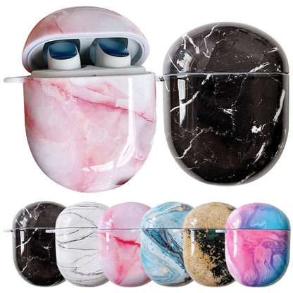 For Xiaomi Redmi Buds 4 Marble Texture PC Glossy Earphone Protective Case(Pink Blue) - Xiaomi Earphone Case by buy2fix | Online Shopping UK | buy2fix