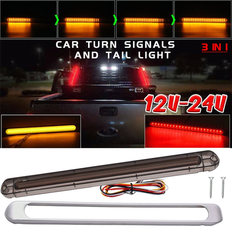 2 PCS 72LEDs Two-color Brake Turn Tail Light(Smoked Shell Red Light + Flowing Yellow Light) - In Car by buy2fix | Online Shopping UK | buy2fix