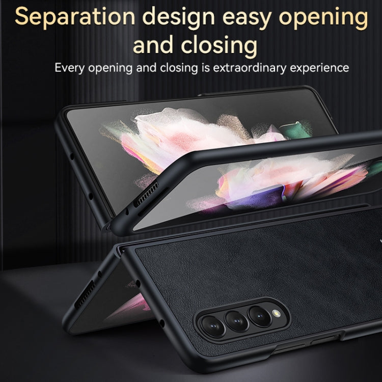 For Samsung Galaxy Z Fold4 SULADA Shockproof TPU + Handmade Leather Protective Case(Blue) - Galaxy Z Fold4 5G Cases by SULADA | Online Shopping UK | buy2fix