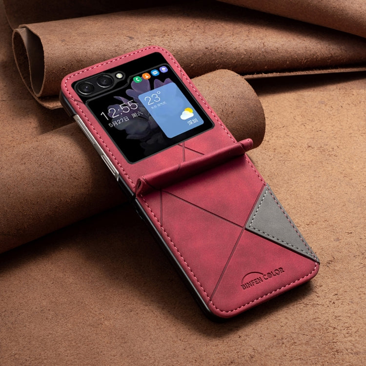 For Samsung Galaxy Z Flip5 Rhombus Texture Leather Phone Case(Red) - Galaxy Z Flip5 Cases by buy2fix | Online Shopping UK | buy2fix