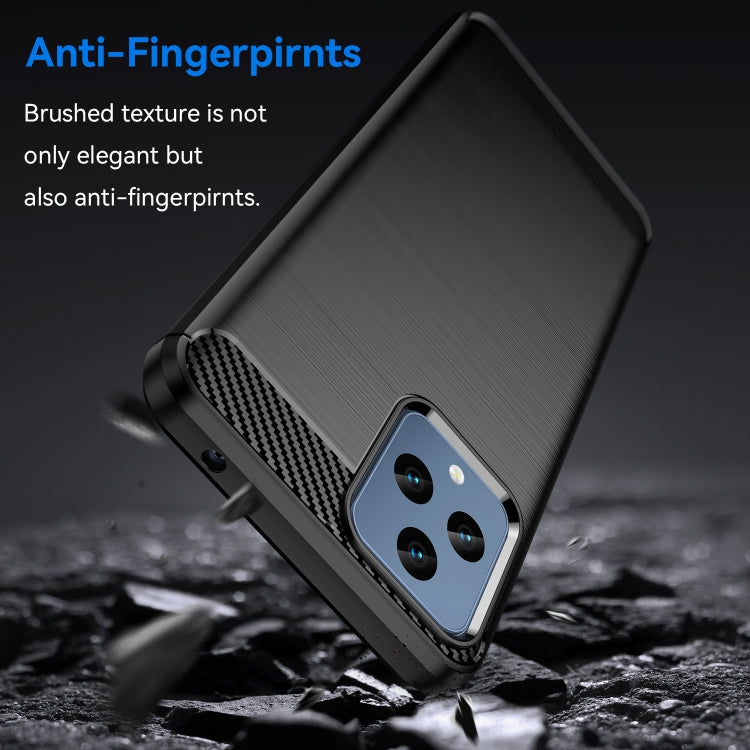 For T-Mobile REVVL 6 5G Brushed Texture Carbon Fiber TPU Phone Case (Black) - More Brand by buy2fix | Online Shopping UK | buy2fix