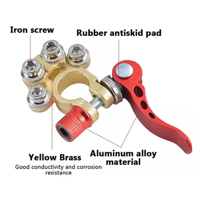 1 Pair Car Battery Terminals Quick Disconnect Cables Connectors, with L Wrench + 40A Terminal + Insulation Pad - In Car by buy2fix | Online Shopping UK | buy2fix