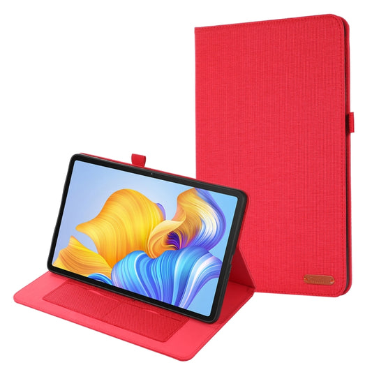 For Honor Pad 8 Fabric PU + TPU Flip Tablet Leather Case(Red) - For Huawei by buy2fix | Online Shopping UK | buy2fix