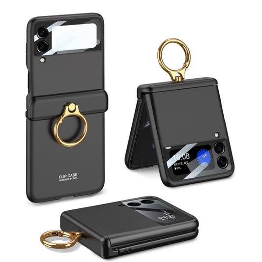 For Samsung Galaxy Z Flip4 GKK Magnetic Hinged Flip Case with Ring Holder(Black) - Galaxy Z Flip4 5G Cases by GKK | Online Shopping UK | buy2fix