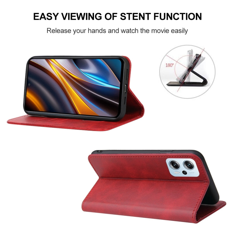 For Xiaomi Poco X4 GT Magnetic Closure Leather Phone Case(Red) - Poco X4 GT Cases by buy2fix | Online Shopping UK | buy2fix