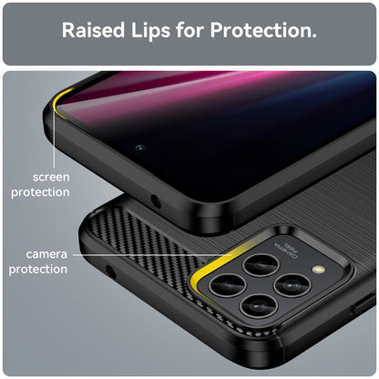 For T-Mobile REVVL 6 Pro 5G Brushed Texture Carbon Fiber TPU Phone Case(Black) - More Brand by buy2fix | Online Shopping UK | buy2fix