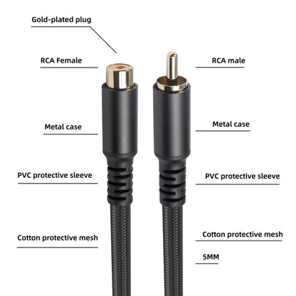 3709MF RCA Male to Female Audio & Video Extension Cable, Length:6m - RCA Cable by buy2fix | Online Shopping UK | buy2fix