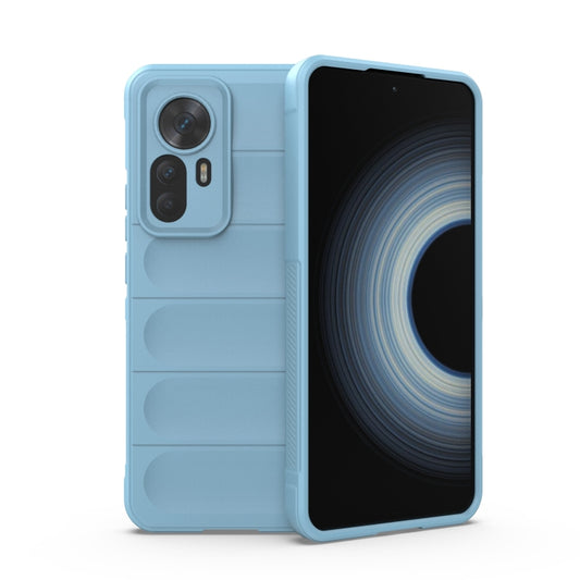 For Xiaomi Redmi K50 Ultra / Xiaomi 12T Magic Shield TPU + Flannel Phone Case(Light Blue) - Xiaomi Cases by buy2fix | Online Shopping UK | buy2fix