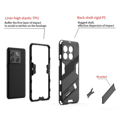 For OnePlus 10T 5G Punk Armor PC + TPU Phone Case with Holder(Green) - OnePlus Cases by buy2fix | Online Shopping UK | buy2fix