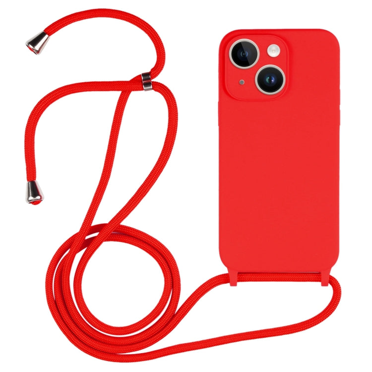 For iPhone 14 Crossbody Lanyard Liquid Silicone Case(Red) - iPhone 14 Cases by buy2fix | Online Shopping UK | buy2fix