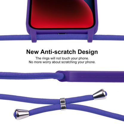 For iPhone 14 Crossbody Lanyard Liquid Silicone Case(Purple) - iPhone 14 Cases by buy2fix | Online Shopping UK | buy2fix