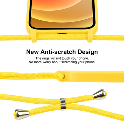 For iPhone 12 Crossbody Lanyard Liquid Silicone Case(Yellow) - iPhone 12 / 12 Pro Cases by buy2fix | Online Shopping UK | buy2fix