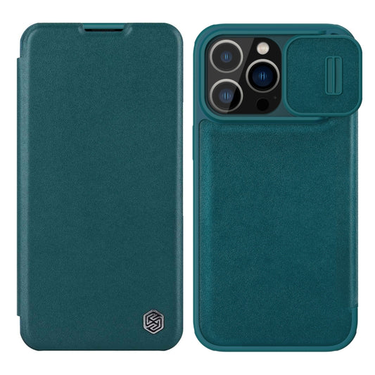 For iPhone 14 Pro Max NILLKIN QIN Series Pro Leather Phone Case(Green) - iPhone 14 Pro Max Cases by NILLKIN | Online Shopping UK | buy2fix