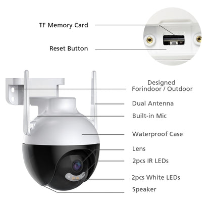 QX62 4MP HD Wireless WiFi Smart Surveillance Camera, Specification:AU Plug - Security by buy2fix | Online Shopping UK | buy2fix