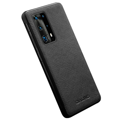 For Huawei P40 Pro QIALINO Puda Texture Side Window View Leather Phone Case(Black) - Huawei Cases by QIALINO | Online Shopping UK | buy2fix