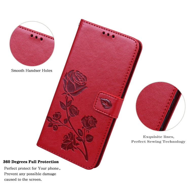 For Xiaomi 12/12X Rose Embossed Flip PU Leather Phone Case(Red) - 12 Cases by buy2fix | Online Shopping UK | buy2fix