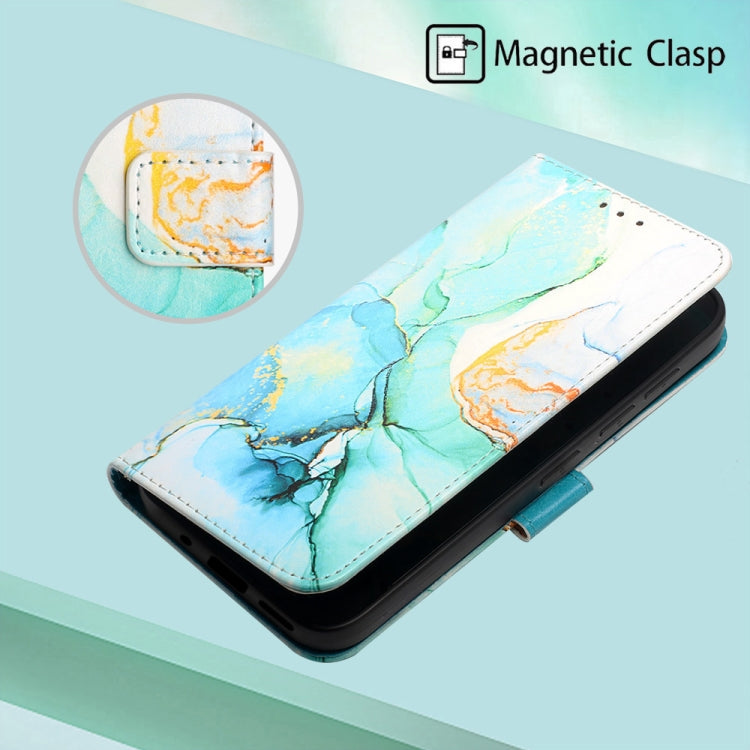 For Xiaomi Poco C40 Global PT003 Marble Pattern Flip Leather Phone Case(Green LS003) - Xiaomi Cases by buy2fix | Online Shopping UK | buy2fix