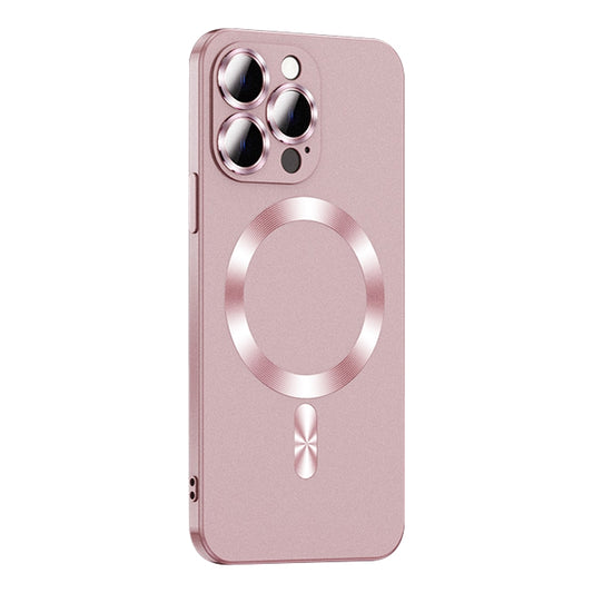 For iPhone 14 Pro Liquid Lens Protector Magsafe Phone Case(Gold Pink) - iPhone 14 Pro Cases by buy2fix | Online Shopping UK | buy2fix