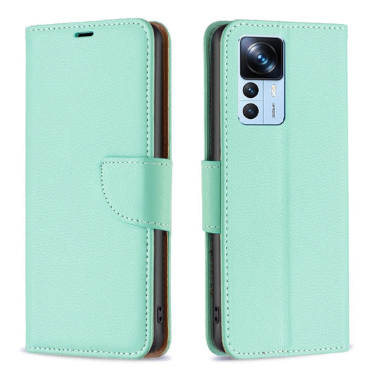 For Xiaomi 12T / 12T Pro / Redmi K50 Ultra Litchi Texture Pure Color Leather Phone Case(Green) - Xiaomi Cases by buy2fix | Online Shopping UK | buy2fix