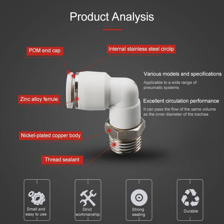 PL4-M5 LAIZE 10pcs PL Elbow Pneumatic Quick Fitting Connector -  by LAIZE | Online Shopping UK | buy2fix