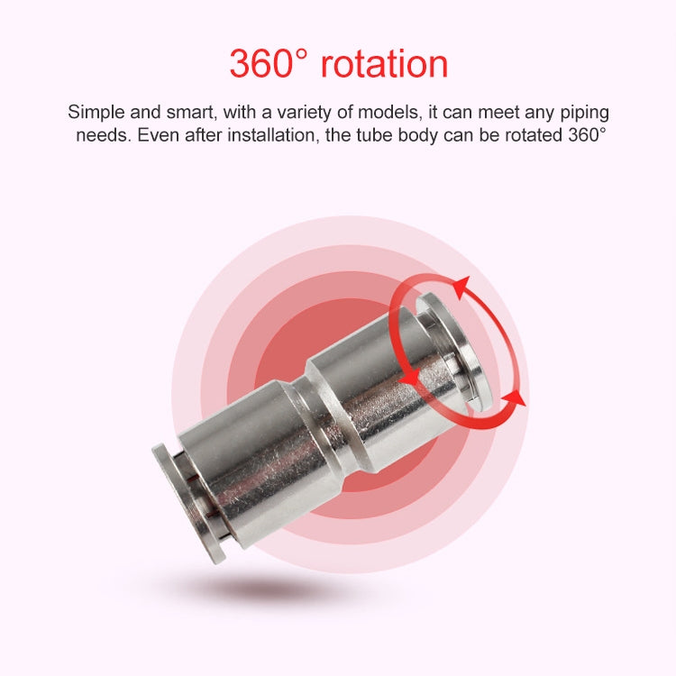 PG10-8 LAIZE Nickel Plated Copper Reducer Straight Pneumatic Quick Fitting Connector - Interface Series by LAIZE | Online Shopping UK | buy2fix