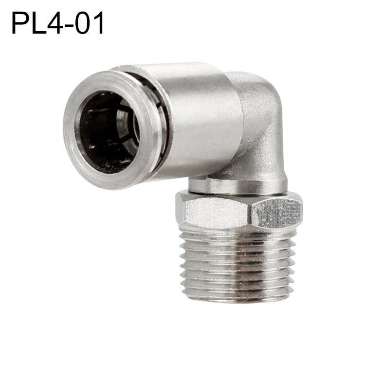 PL4-01 LAIZE Nickel Plated Copper Elbow Male Thread Pneumatic Quick Fitting Connector - Interface Series by LAIZE | Online Shopping UK | buy2fix