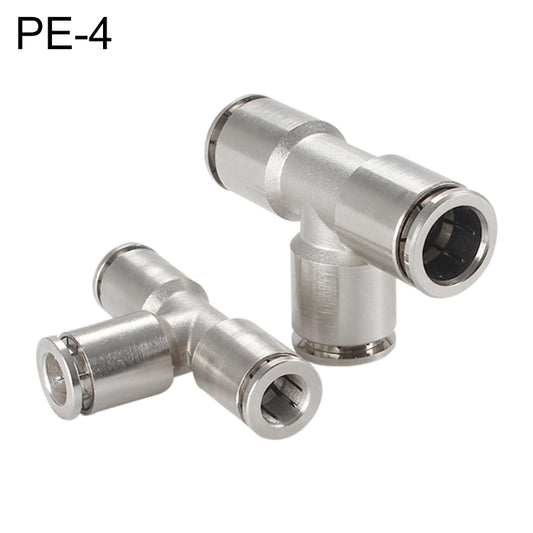 PE-4 LAIZE Nickel Plated Copper Tee Pneumatic Quick Fitting Connector -  by LAIZE | Online Shopping UK | buy2fix