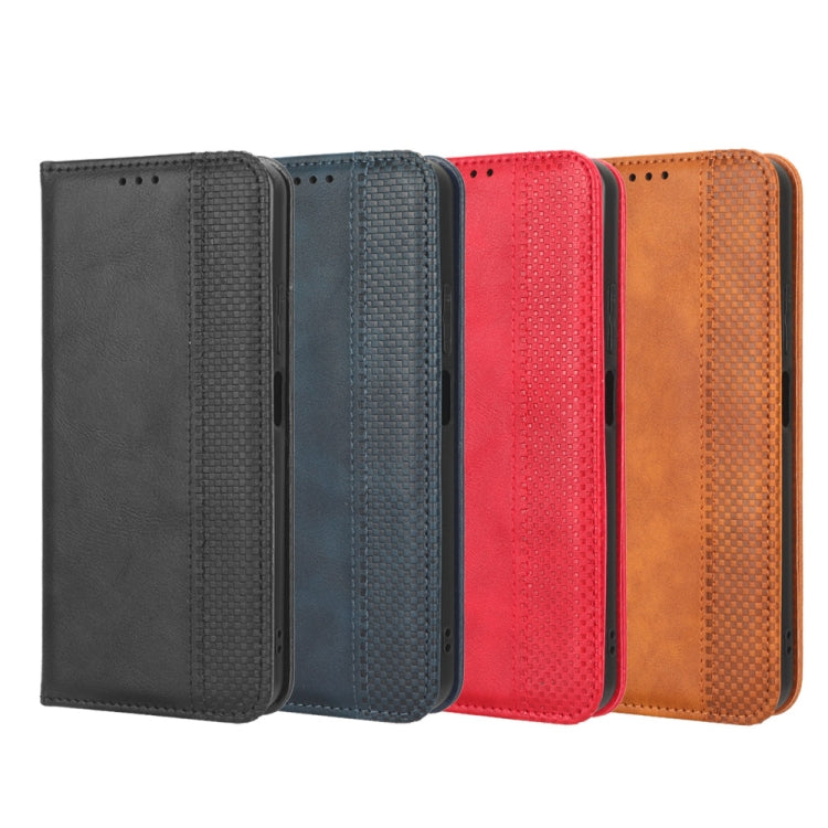 For Xiaomi Redmi A1 Magnetic Buckle Retro Texture Leather Phone Case(Brown) - Xiaomi Cases by buy2fix | Online Shopping UK | buy2fix