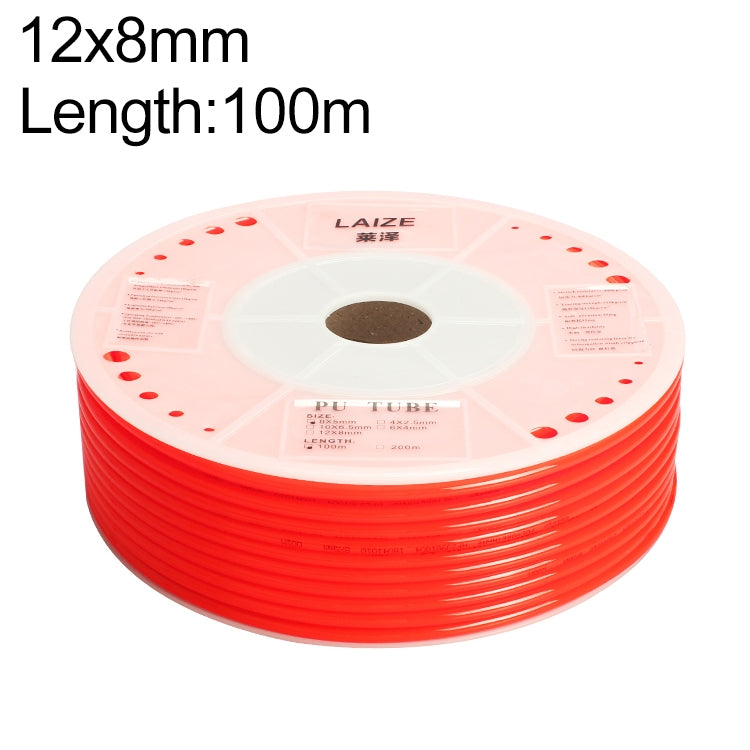 LAIZE Pneumatic Compressor Air Flexible PU Tube, Specification:12x8mm, 100m(Red) -  by LAIZE | Online Shopping UK | buy2fix