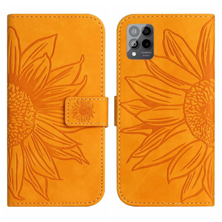 For T-Mobile Revvl 6 Pro 5G Skin Feel Sun Flower Pattern Flip Leather Phone Case with Lanyard(Yellow) - More Brand by buy2fix | Online Shopping UK | buy2fix