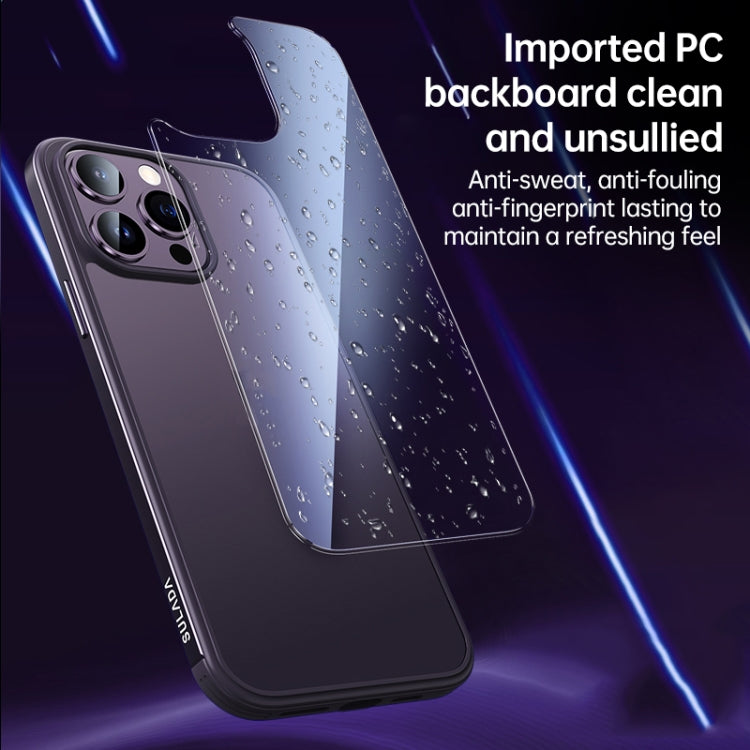 For iPhone 14 SULADA Metal Frame + Nano Glass + TPU Phone Case(Dark Purple) - iPhone 14 Cases by SULADA | Online Shopping UK | buy2fix