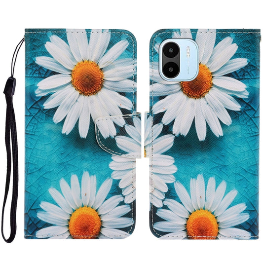 For Xiaomi Redmi A1 Colored Drawing Pattern Leather Phone Case(Daisy) - Xiaomi Cases by buy2fix | Online Shopping UK | buy2fix