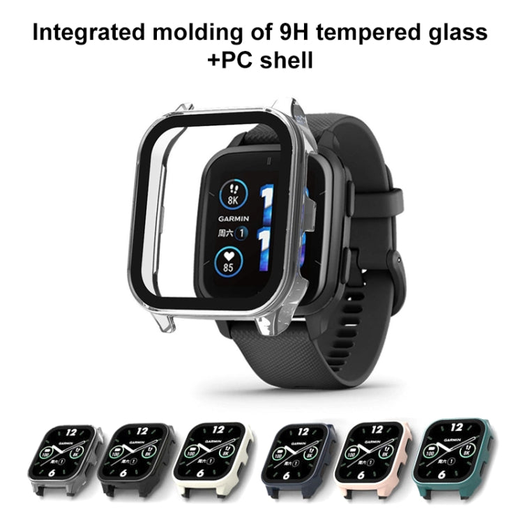 For Garmin Venu Sq2 PC + 9H Tempered Glass Integrated Protective Watch Case(Transparent) - Watch Cases by buy2fix | Online Shopping UK | buy2fix