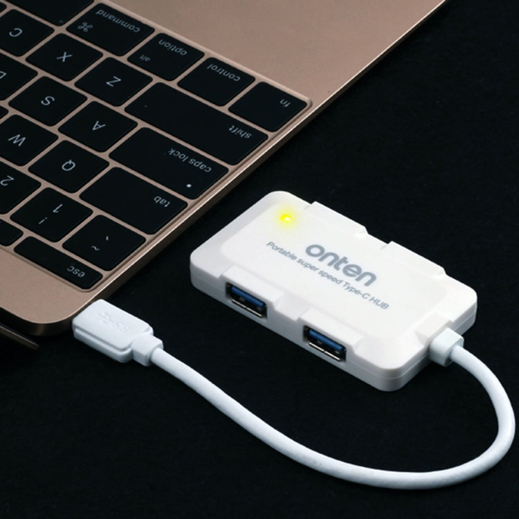 Onten OTN-9102 4-port USB3.0 Portable HUB Docking Station(Black) - USB HUB by Onten | Online Shopping UK | buy2fix