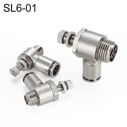 SL6-01 LAIZE Nickel Plated Copper Male Thread Throttle Valve Pneumatic Connector -  by LAIZE | Online Shopping UK | buy2fix