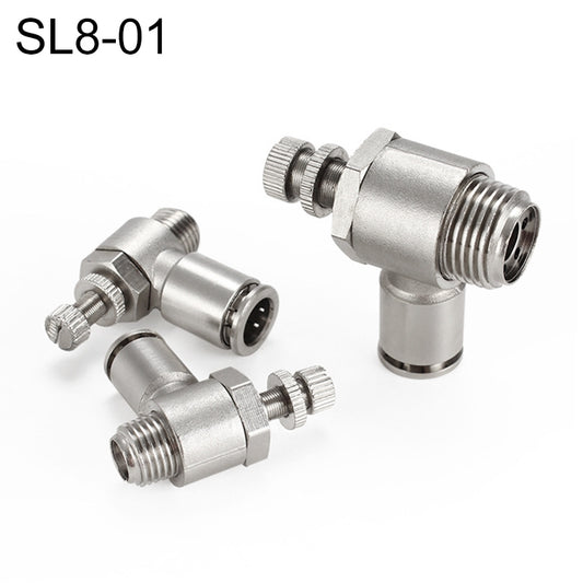 SL8-01 LAIZE Nickel Plated Copper Male Thread Throttle Valve Pneumatic Connector -  by LAIZE | Online Shopping UK | buy2fix