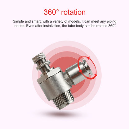 SL10-04 LAIZE Nickel Plated Copper Male Thread Throttle Valve Pneumatic Connector -  by LAIZE | Online Shopping UK | buy2fix