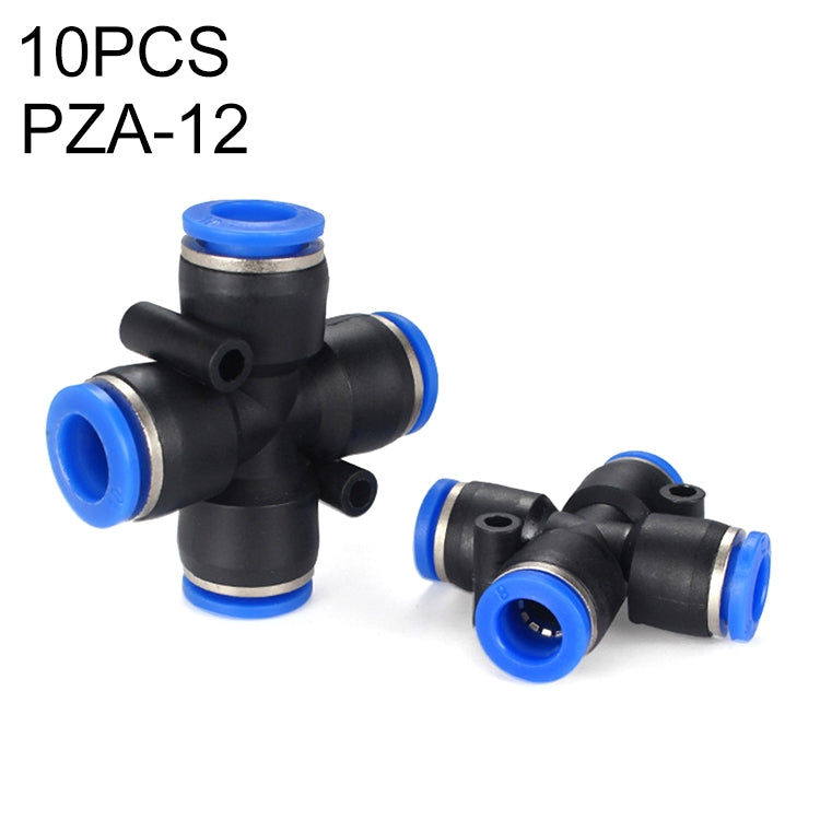 PZA-12 LAIZE 10pcs Plastic PZA Four-way Pneumatic Quick Fitting Connector - Interface Series by LAIZE | Online Shopping UK | buy2fix