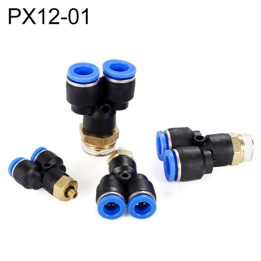 PX12-01 LAIZE Plastic Y-type Tee Male Thread Pneumatic Quick Connector -  by LAIZE | Online Shopping UK | buy2fix