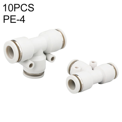 PE-4 LAIZE 10pcs PE T-type Tee Pneumatic Quick Fitting Connector - Interface Series by LAIZE | Online Shopping UK | buy2fix