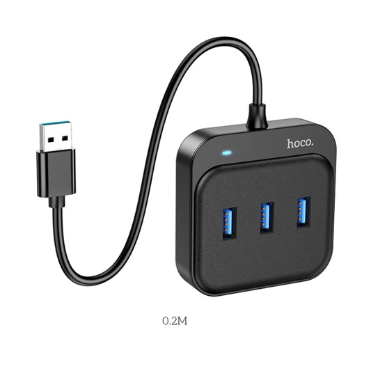 hoco HB31 Easy 4 in 1 USB to USB3.0x4 Converter, Cable Length:0.2m(Black) - Computer & Networking by hoco | Online Shopping UK | buy2fix